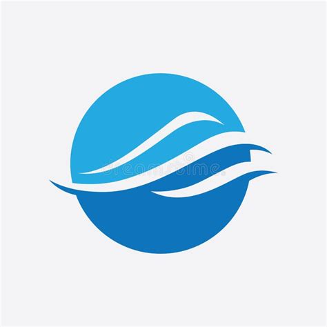 Blue Wave Logo Vector WAter Wave Illustration Template Design Stock