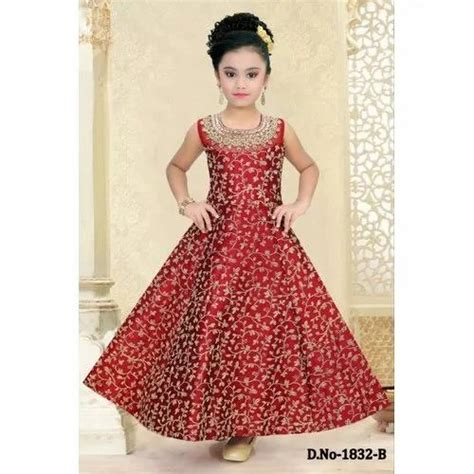 Wedding Wear Kids Girl Red Embroidered Long Frock At Rs 1000 In Bengaluru