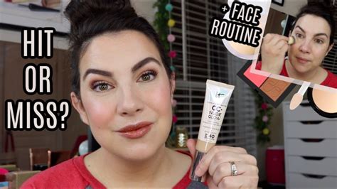 New It Cosmetics Cc Nude Glow Review Face Routine Youtube