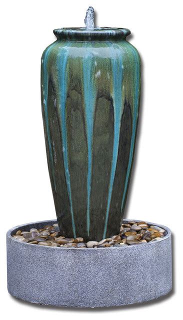 The jar water fountains features a unique design that looks great in any indoor decor. Campania International - Nico Jar Fountain With Square ...