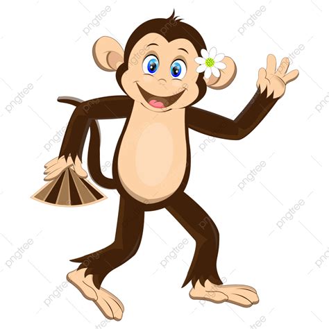 Cute Cartoon Monkey Vector Png Images Cute Cartoon Monkey Dancing With