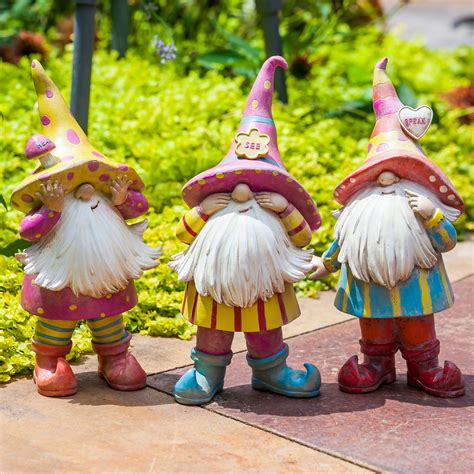 Evergreen Enterprises Inc 3 Piece Gnome Statue Set Gnome Garden