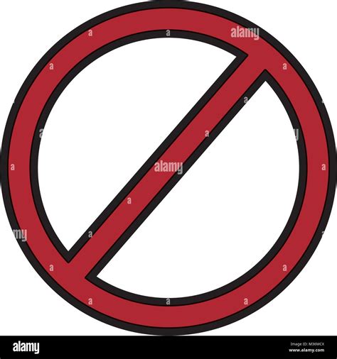 Prohibition No Symbol Red Round Stop Warning Sign Template Stock Vector