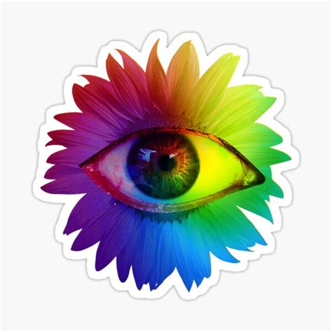 Glitch Dreamcore Weirdcore Aesthetics Rainbow Eyes Sticker By