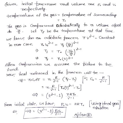 The Initial Pressure And Volume Of A Given Mass Of An Ideal Gas With