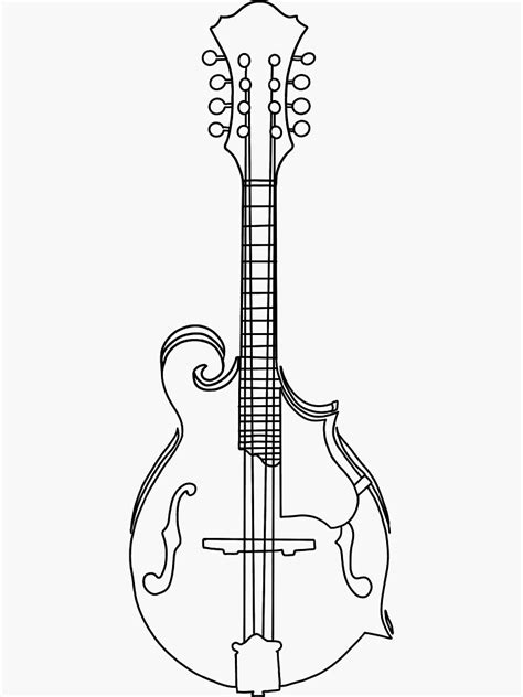 Outlined F Style Mandolin Sticker For Sale By Addy209 Redbubble