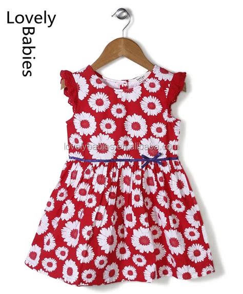 Kids Cotton Frocks Design 2016 Party Floral Printed Fabrics Frocks