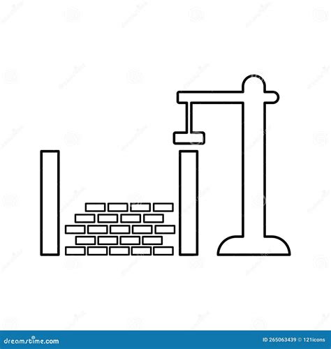 Building Construction Foundational Line Icon Outline Vector Stock