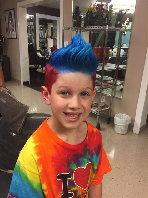 Red And Blue Boy Hair Boys Colored Hair Blue And Red Hair Crazy