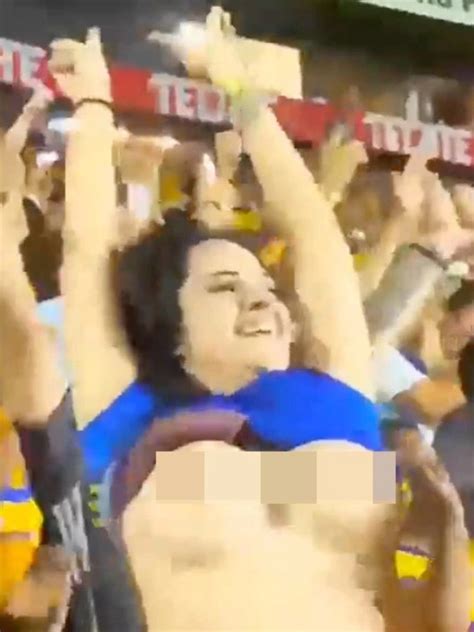 Football 2022 Fan Who Flashed Breasts Joins Onlyfans After Going Viral Video Carla Garza