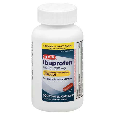 H E B Ibuprofen 200 Mg Coated Caplets Shop Pain Relievers At H E B