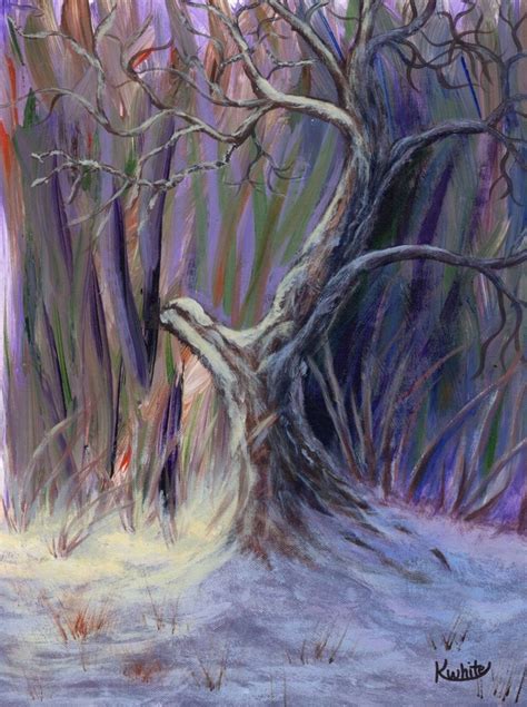 Enchanted Winter Forest Snow Scene 8 X 10 Print Etsy In