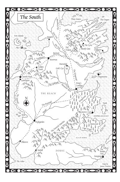 A Game Of Thrones Map Of The South A Wiki Of Ice And Fire