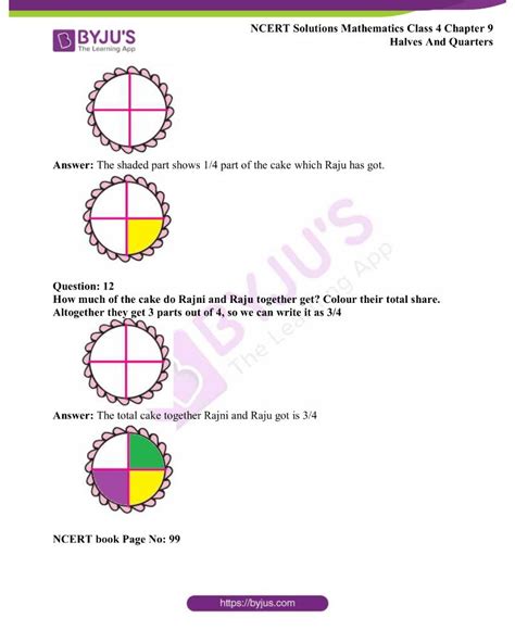 Ncert Solutions Class 4 Maths Chapter 9 Halves And Quarters Download Now