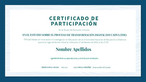 Certificado Participación Estudio