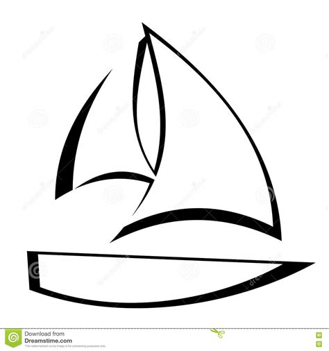 Sports & recreation in rome, italy. Sailboat Outline stock vector. Illustration of destination ...