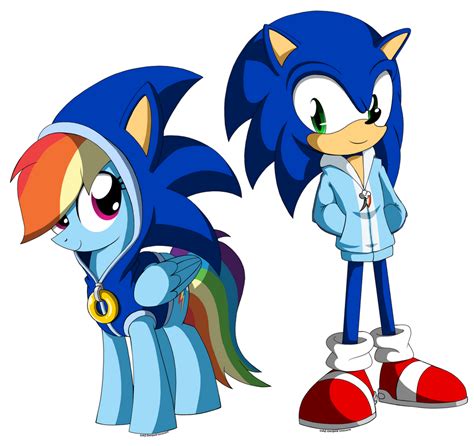 Sonic And Rainbow Dash Each Others Fan By Az Derped Unicorn On