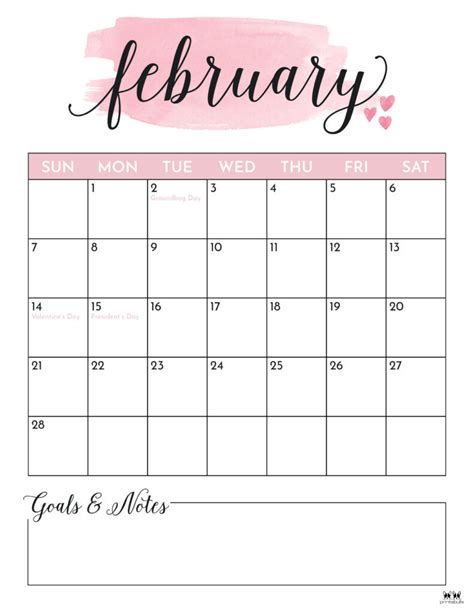 Feb 2021 Calendar Template Calendar Design