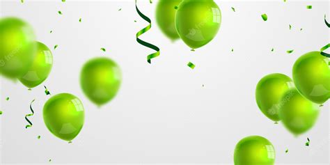 Premium Vector Celebration Party Banner With Green Balloons