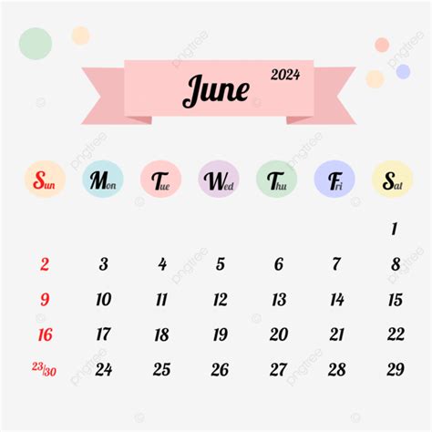 Calendario Junio 2024 Vector PNG Dibujos Calendario Junio 2024 Mes