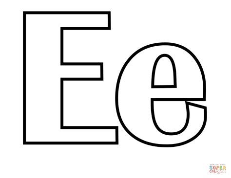 Classic Letter E Coloring Page Free Printable Coloring Pages