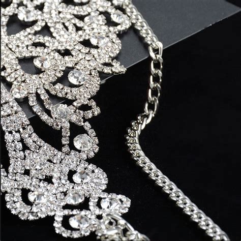 Sexy Silver Bikini Thong Crystal Body Chain Jewelry For Women