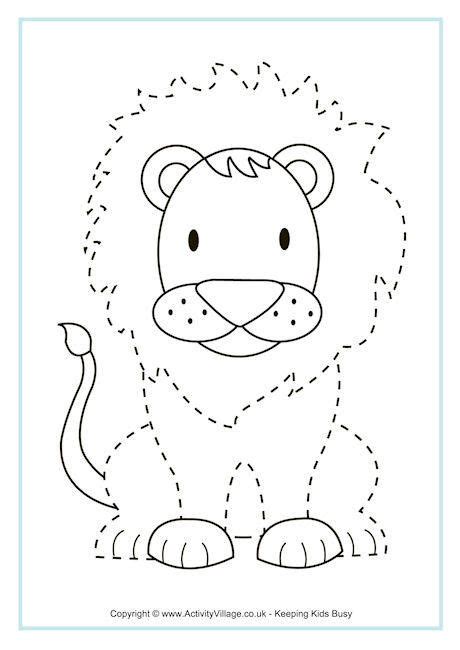 Lion Tracing Page Preschool Tracing Lion Craft Animal Worksheets