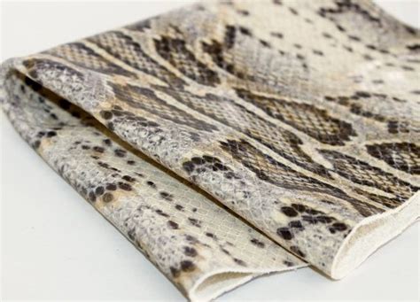 Cream And Gray Python Snakeskin Print Genuine Leather Etsy
