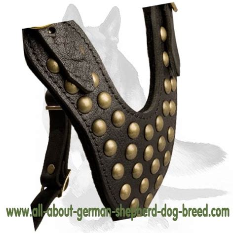 Studded Leather Dog Harness For German Shepherd German Shepherd