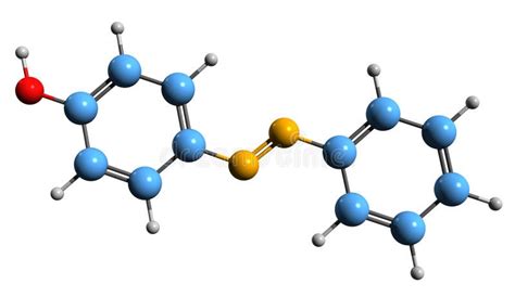 3d Image Of 4 Hydroxyazobenzene Skeletal Formula Stock Illustration