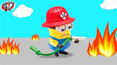 Despicable Me 2 Minion Fireman Action Figure Toy Review Thinkway Toys
