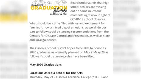 Osceola County Schools Make Plans For Graduations Youtube