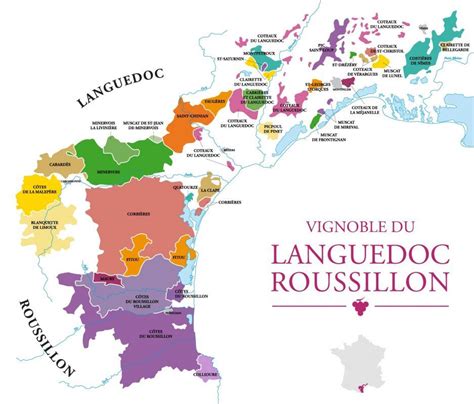 Map Of The Languedoc Rousillon Wine Region In France France Wine