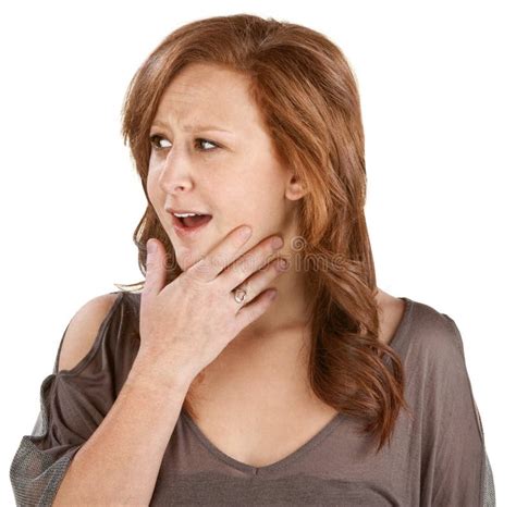 Woman With Hand On Chin Stock Photo Image Of Astonished 26222082