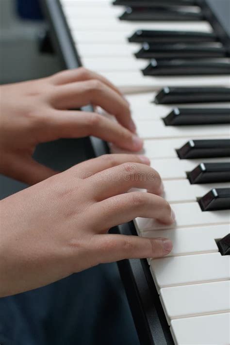 Hands On Piano Keys Playing The Piano Stock Image Image Of