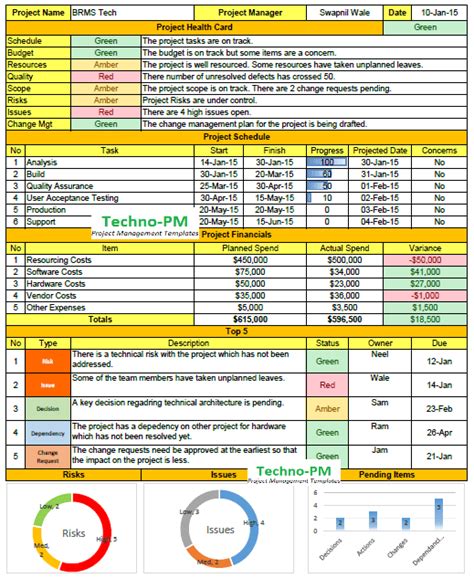 Project Status Report Template Free Download Free