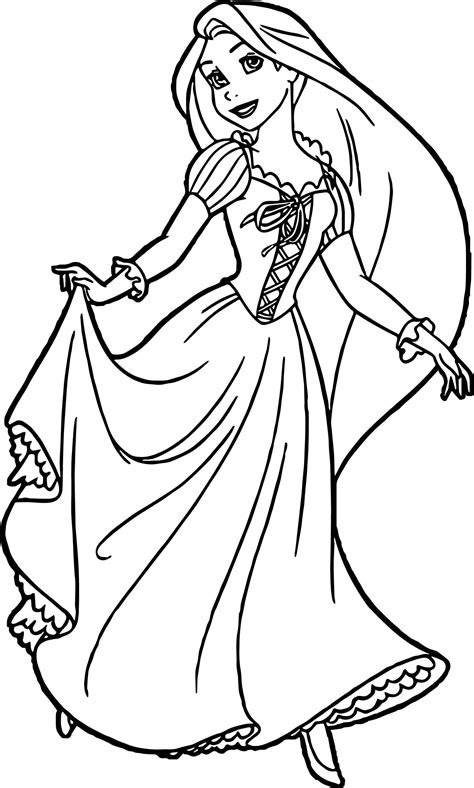 Rapunzel And Flynn Ready Coloring Page Disney
