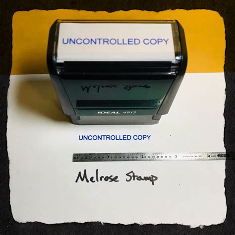 Uncontrolled Copy Rubber Stamp For Office Use Self Inking Melrose