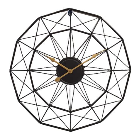 Diamond Clock Black Indent Molecule Home Accessories