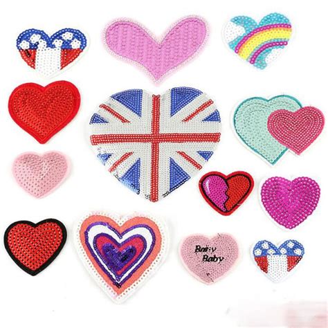 Buy Mixed Loving Heart Patches For Clothing Iron On