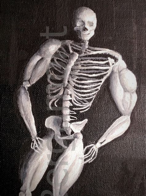 Skeleton Painting Strong Muscle Skeleton Calcium Painting Etsy Uk