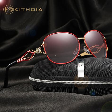 Kithdia Brand Alloy Women Polarized Goggle Sunglasses Polarized Driving Reduce Glare Glasses