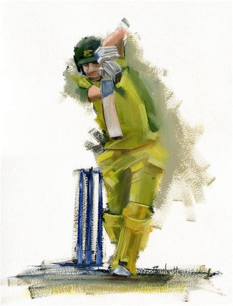 Oil Sketch Of Australian Batsman Aaron Finch Cricket Cricketart