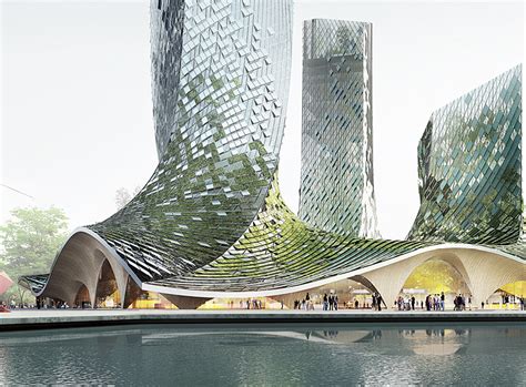 Xtu Architects Presents An Algae Covered Organic Shaped Building