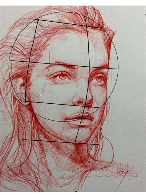 Figure Drawing Loomis Diagram On A Sketch By Alvin Chong Portrait