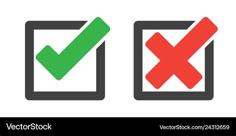 Check Mark And Cross Icons Royalty Free Vector Image