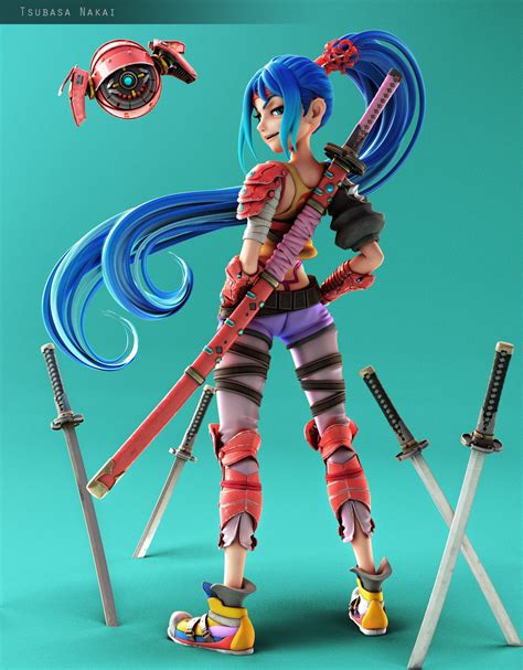 Artstation Lycoris Tsubasa Nakai 3d Model Character Female Character Design Character