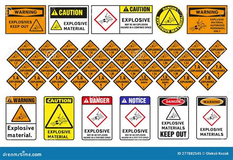 Explosives Warning Sign Warning Symbol Class Warning Label Cartoon
