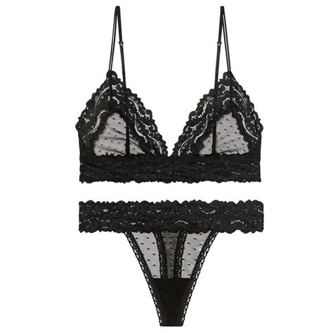 Ensemble De Lingerie En Dentelle Transparente Pour Femmes Soutien