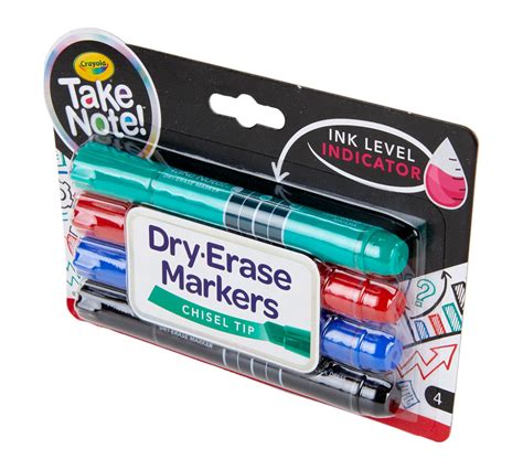 Low Odor Dry Erase Markers Chisel Tip 4 Count Crayola